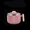 1pc 304 Stainless Steel Instant Noodle Bowl; Large Capacity Instant Noodle Bowl With Lid; Dual-purpose Anti-scalding Portable Tableware - Pink
