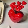 10pcs; Love Fruit Forks; Stainless Steel Cake Fork Set; Home Snacks Tableware Set; Kitchen Household Items; Valentine's Day Party Favors - Love Base +