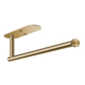 Kitchen Towel Holder; Cabinet Wall Mount Rack; Adhesive Tissue Holder; Tissue Roll Holder - Golden
