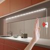 1pc DC 5V Lamp USB Motion LED Backlight TV Kitchen LED Strip Hand Sweep Waving ON OFF Sensor Light Diode Lights Double-sided Tape - Cold White - 10ft/