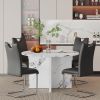 5 piece Round Dining Table Set, 47 Inch Modern Kitchen Table Small Dinner Table MDF Kitchen Dinning Table for Dining Room Kitchen, Living Room - as Pi