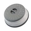 1pc Collapsible Microwave Splatter Cover For Food; Multifunctional Silicone Folding Fresh-keeping Cover; Oil-proof Splash-proof Cover - Grey