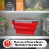 Silicone Folding Pizza Box Reusable Triangular Pizza Packing Box Takeaway Box - C05N-red