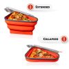 Silicone Folding Pizza Box Reusable Triangular Pizza Packing Box Takeaway Box - C05N-red