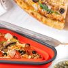 Silicone Folding Pizza Box Reusable Triangular Pizza Packing Box Takeaway Box - C05N-red