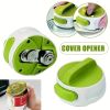 1 pc Compact Mini Can Opener - Easy to Use and Safe for Opening Beer and Jar Lids - Perfect Kitchen Gadget for On-the-Go Use - Green