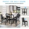 TOPMAX 5 Piece Dining Set with Matching Chairs and Bottom Shelf for Dining Room, Black Chair+Gray Table - as Pic