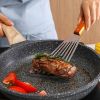 1pc Stainless Steel Frying Shovel For Egg Steak Fish Slice; Non-slip Frying Spatula; Leaky Shovel; Cookware; Kitchen Supplies - Default