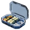 1pc Medicine Box; Portable Small Medicine Box For Seven Days A Week; Large-capacity Pill Organizer Storage Medicine Container - Gray Small