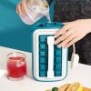1pc 18 Grids Ice Ball Maker; Reusable Ice Cube Mold; Silicone Ice Cube Tray; Kitchen Bar Accessories Gadgets - Blue