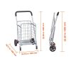 Folding Shopping Cart Grocery Utility Cart with Rolling Swivel Wheels - Silver - 66 lbs