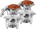 Round Buffet Catering Dish For Home and Outdoor 4 Packs - as Pic
