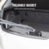 Folding Shopping Cart Grocery Utility Cart with Rolling Swivel Wheels - Silver - 66 lbs