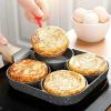 1pc Fried Egg Hamburger Maker; Non-stick Small Flat Bottom Household Frying Pan; Breakfast Egg Burger Pancake Pan Mold; Four-hole Fried Egg Pan - Indu