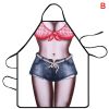 1pc Funny Muscle Man Kitchen Apron Sexy Women Cooking Pinafore Home Cleaning Tool - F