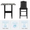 TOPMAX 5 Piece Dining Set with Matching Chairs and Bottom Shelf for Dining Room, Black Chair+Gray Table - as Pic