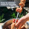 20pcs Grilling Flat Metal BBQ Skewers Stainless Steel Kabob BBQ Skewer 35CM/13.77inch - Stainless Steel