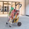 Folding Shopping Cart Grocery Utility Cart with Rolling Swivel Wheels - Silver - 110 lbs