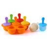 1pc 7 Holes Silicone Popsicle Mold; Ice Pop Molds Maker; Storage Container For Homemade Food; Ice Cream DIY Pop Molds; BPA Free - Yellow Base