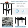 TOPMAX 5 Piece Dining Set with Matching Chairs and Bottom Shelf for Dining Room, Black Chair+Gray Table - as Pic