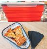 Silicone Folding Pizza Box Reusable Triangular Pizza Packing Box Takeaway Box - C05N-red