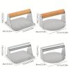 1pc; Burger Press; 304 Stainless Steel Meat Press; Round Or Square Burger Smasher; Grill Press Perfect For Kitchen Accessories; Home Kitchen Items - S