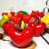 10pcs; Love Fruit Forks; Stainless Steel Cake Fork Set; Home Snacks Tableware Set; Kitchen Household Items; Valentine's Day Party Favors - Love Base +