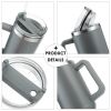30OZ Straw Coffee Insulation Cup With Handle Portable Car Stainless Steel Water Bottle LargeCapacity Travel BPA Free Thermal Mug - 1PC - 30oz Orange
