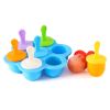 1pc 7 Holes Silicone Popsicle Mold; Ice Pop Molds Maker; Storage Container For Homemade Food; Ice Cream DIY Pop Molds; BPA Free - Yellow Base